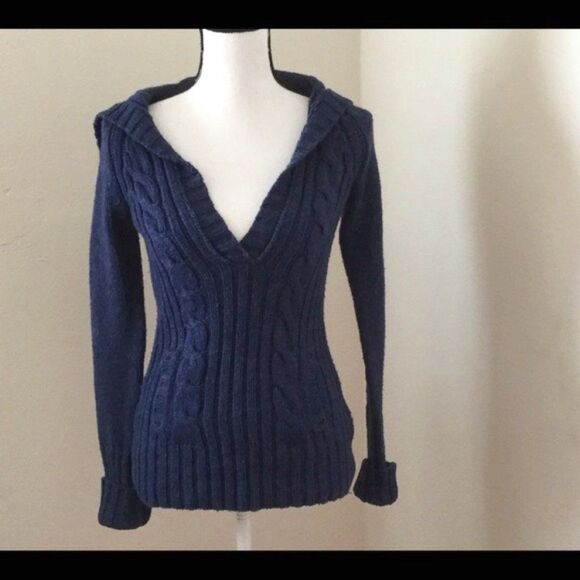 Medium SO WEAR IT DECLARE IT Navy / Indigo Sailors collar knit sweater - Picture 1 of 13